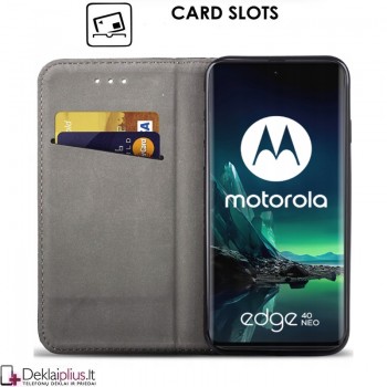 Telone atverčiamas dėklas - raudonas (Motorola Edge 40 Neo)